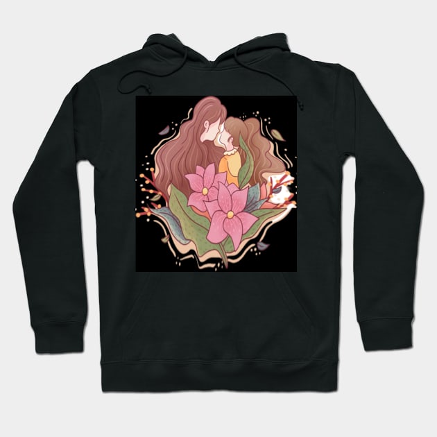 love mom Hoodie by MOXIEKHAIR